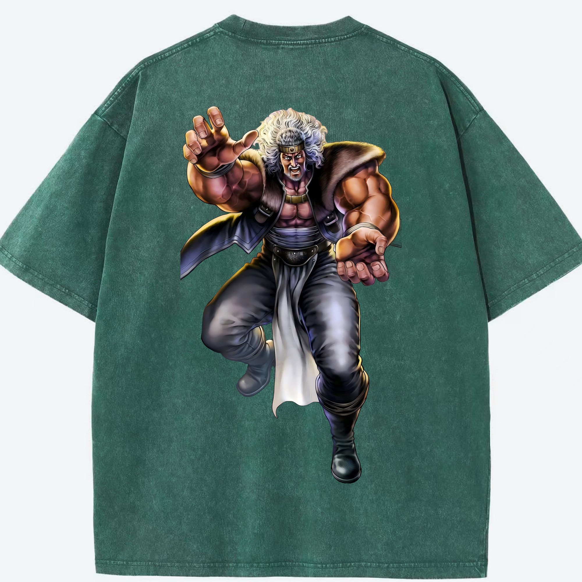 （画像用） 北斗の拳 Fist of the North Star 綿100% ヴィンテージ風 半袖Tシャツ（背面プリント）